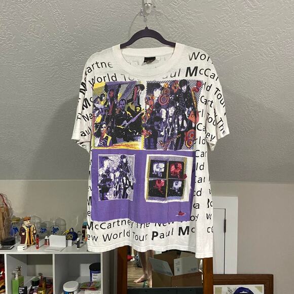 Vintage single stitch made in usa 1993 Paul McCartney World Tour AOP Tee - Picture 2 of 8